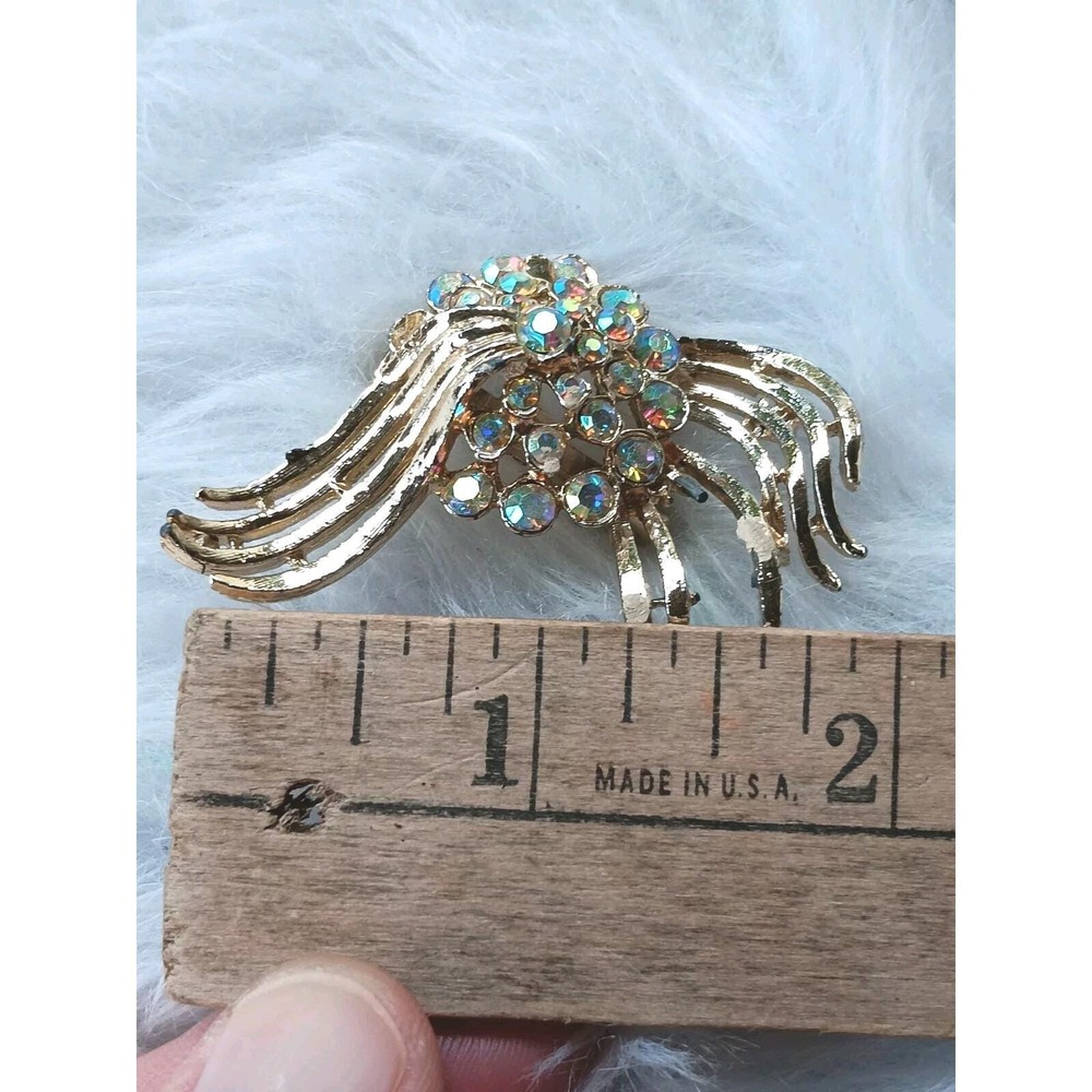 Aurora Borealis Mid Century Brooch Pin - Picture 5 of 5